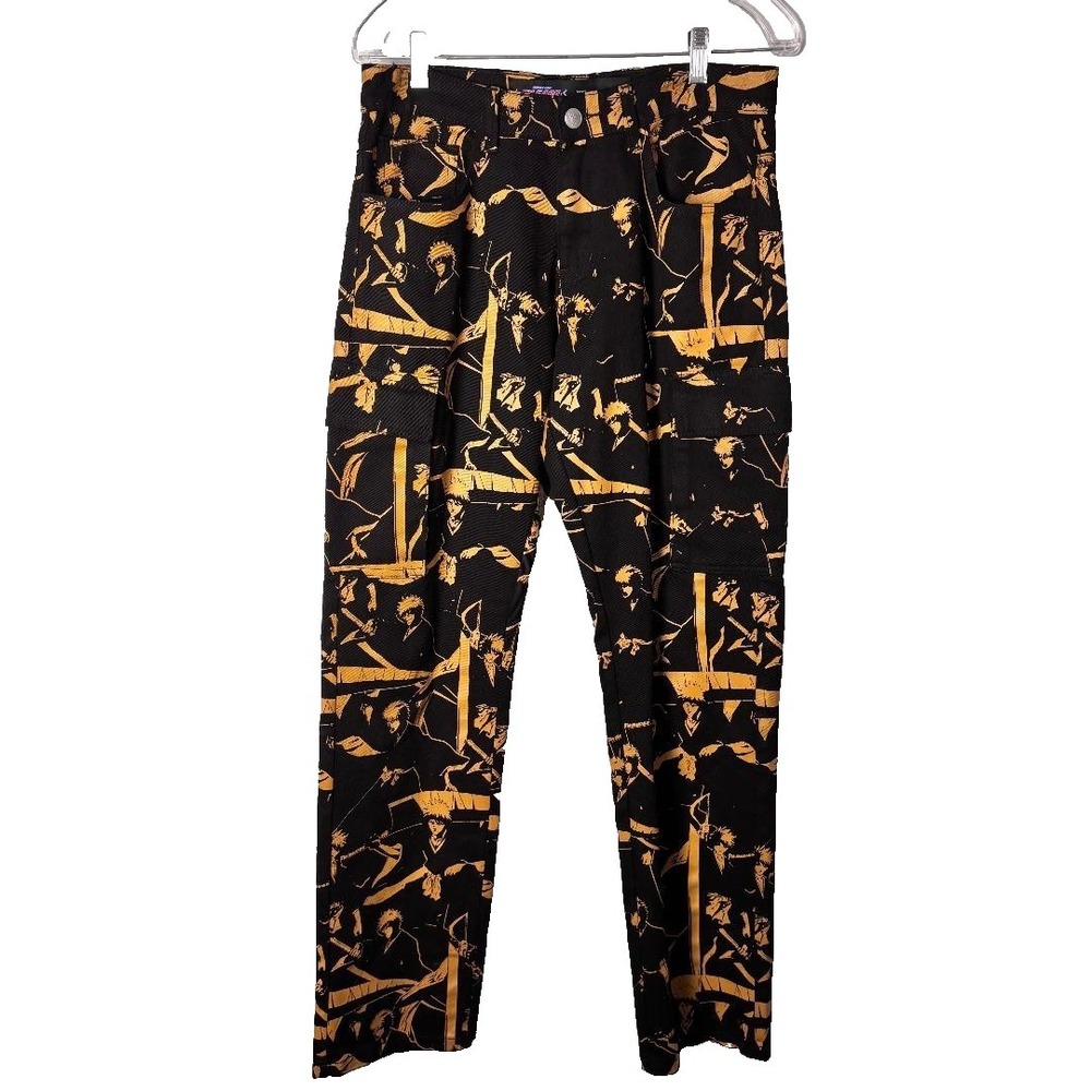 Bleach Hypland Jeans Anime Cargo Black Yellow Men's Size 30 (32X33) - Picture 1 of 9